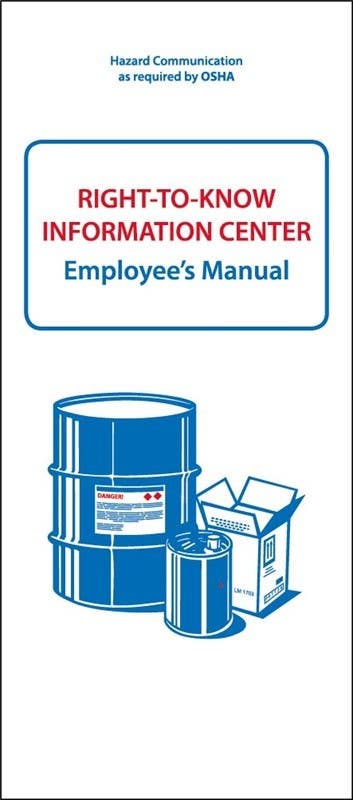 AccuformNMC RTK32 GHS Right To Know Information Center Employee's Manual, w/ Card Insert, 8.50" x 4", 10/Pk