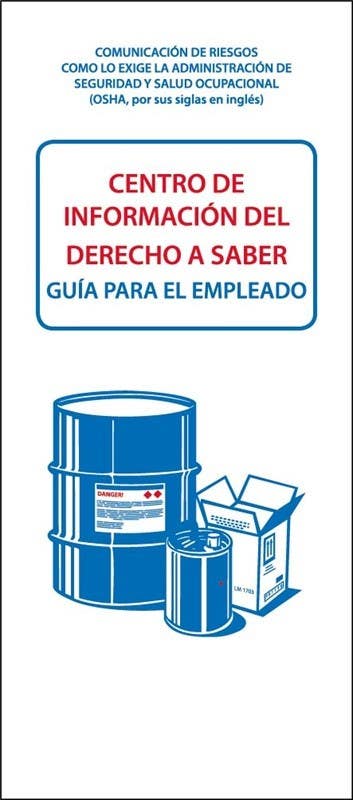 AccuformNMC RTK32SP GHS Right To Know Booklet (Spanish), w/ Card Insert, 8.50" x 4", 10/Pk