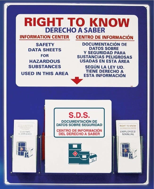 AccuformNMC RTK4BI Right-To-Know Information Center (Bilingual), Binder & 10 Manuals, 30" x 24"