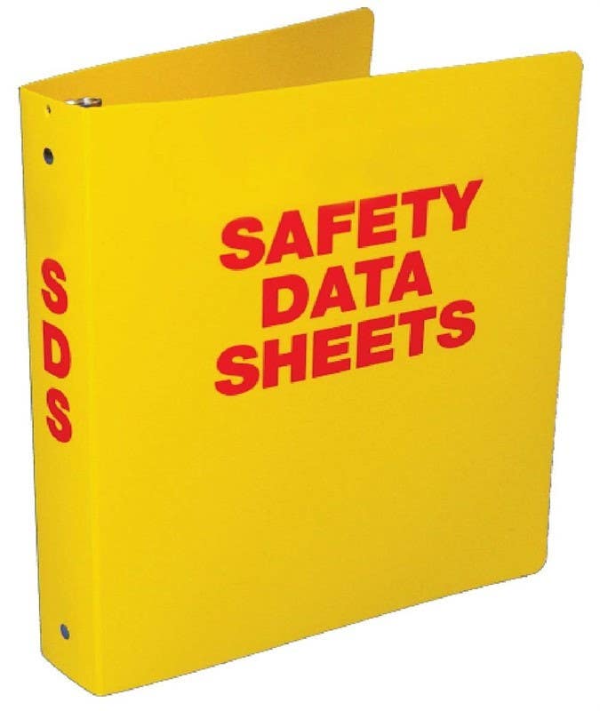 AccuformNMC RTK63 Safety Data Sheet Binder, Yellow, 3" Rings, One 3/8" Hole In Top Of Spine