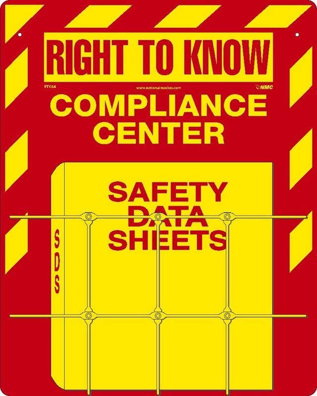 AccuformNMC RTK64 Right To Know Compliance Center, Backboard, Rack, Binder, Chain, 20" x 16"