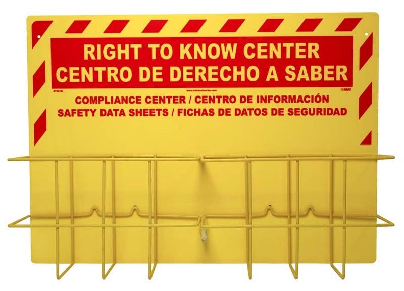 AccuformNMC RTK85BI Right To Know Center (Bilingual) w/ Backboard, 2 Racks & Mounting Hardware (No Binders), 20" x 28"