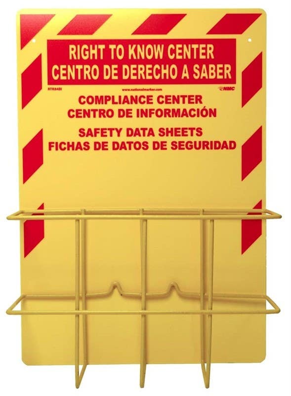 AccuformNMC RTK8BI Right To Know Center (Bilingual) w/ Backboard, Racks & Mounting Hardware (No Binders), 20" x 14"