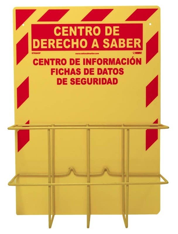 AccuformNMC RTK8SP Right To Know Center (Spanish) w/ Backboard, Racks & Mounting Hardware (No Binders), 20" x 16"