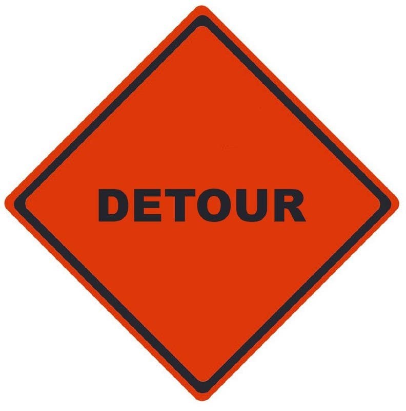AccuformNMC RU Detour, Traffic Roll-Up Sign