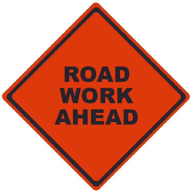 AccuformNMC RU Road Work Ahead, Traffic Roll-Up Sign