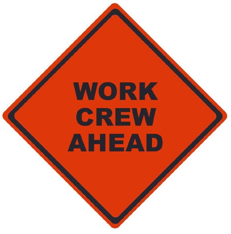 AccuformNMC RU Work Crew Ahead, Traffic Roll-Up Sign