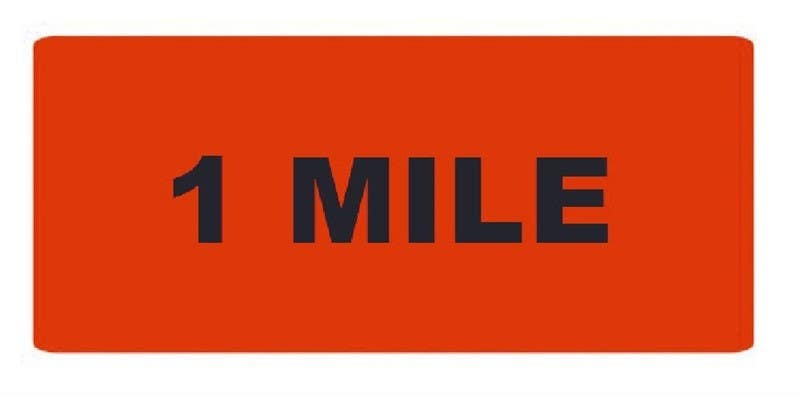 AccuformNMC RU 1 Mile, Roll-Up Sign Overlay, 8" x 22"