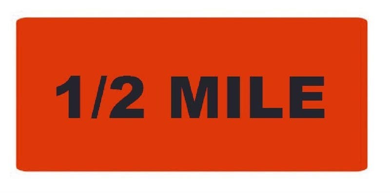 AccuformNMC RU 1/2 Mile, Roll-Up Sign Overlay, 8" x 22"