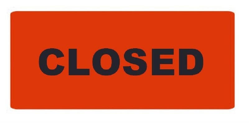 AccuformNMC RU Closed, Roll-Up Sign Overlay, 8" x 22"