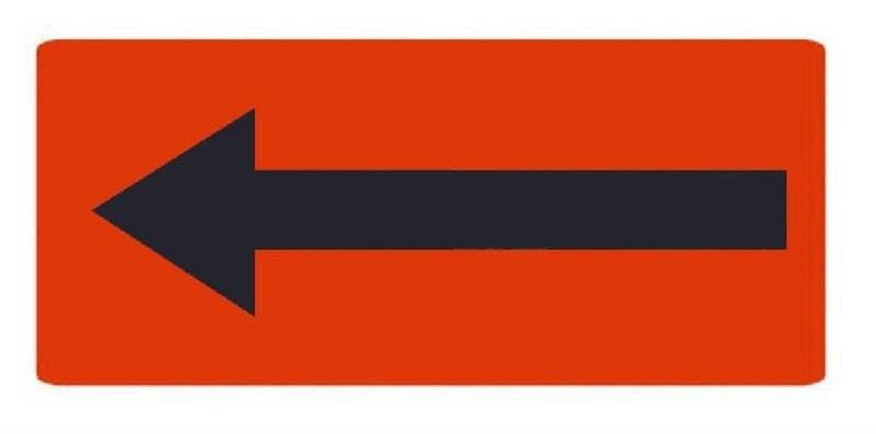 AccuformNMC RU Arrow, Roll-Up Sign Overlay, 8" x 22"