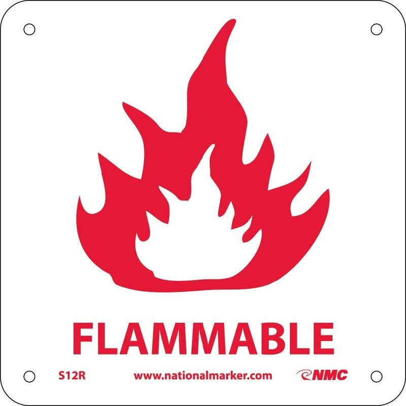 AccuformNMC S12 Flammable Sign w/ Graphic, 7" x 7"