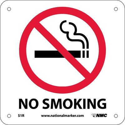 AccuformNMC S1 No Smoking Sign w/Graphic, 7" x 7"
