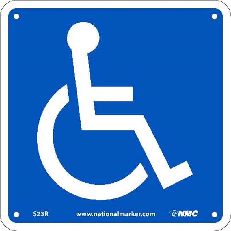 AccuformNMC S23 Handicapped Sign w/ Graphic, 7" x 7"