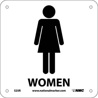 AccuformNMC S25R Women Sign w/Graphic, Rigid Plastic, 7" x 7"