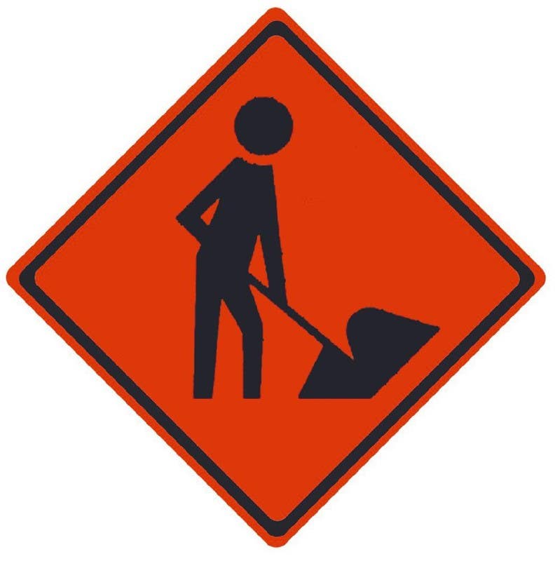 AccuformNMC RU Workers Ahead, Traffic Roll-Up Sign, (Graphic)