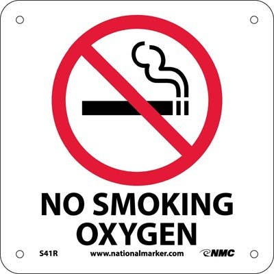 AccuformNMC MSMK936 Smoking Control Sign, No Smoking - Oxygen, 10" x 7"