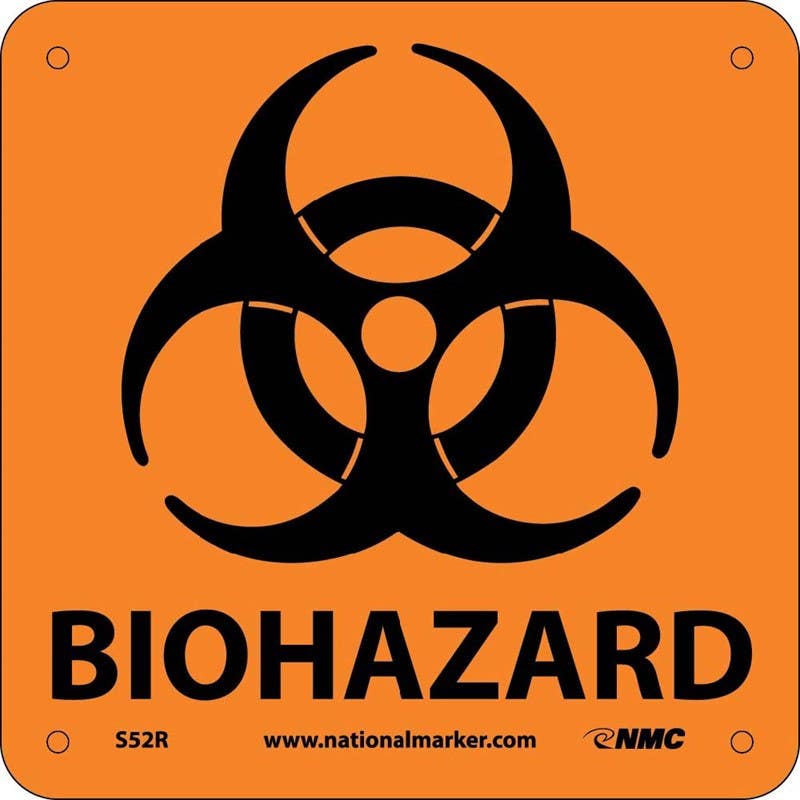 AccuformNMC S52 Biohazard Sign w/Graphic, 7" x 7"