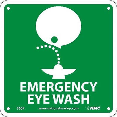 AccuformNMC S50 Emergency Eye Sign w/ Graphic, 7" x 7"
