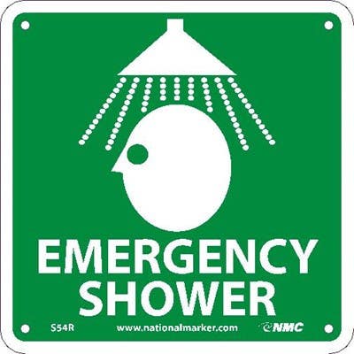 AccuformNMC MFSD537 Safety Sign, Emergency Shower, 10" x 14"