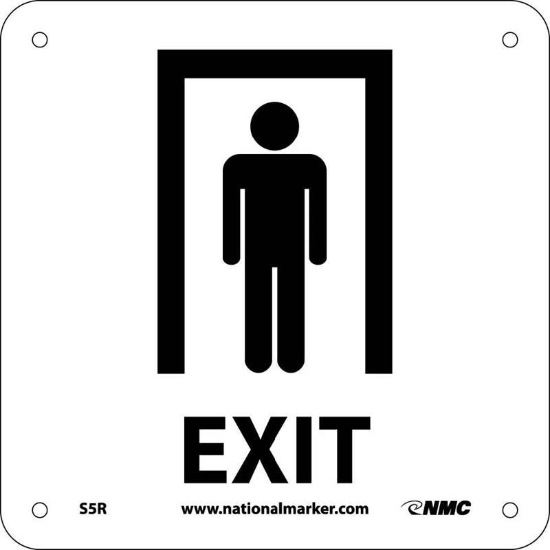 AccuformNMC S5 Exit Sign w/Graphic, 7" x 7"