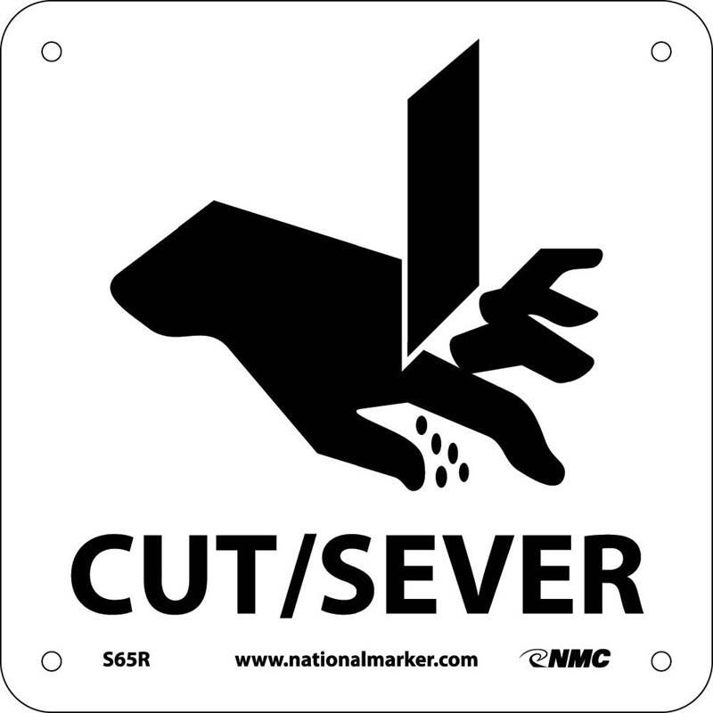 AccuformNMC S65 Cut/Sever Sign w/ Graphic, 7" x 7"