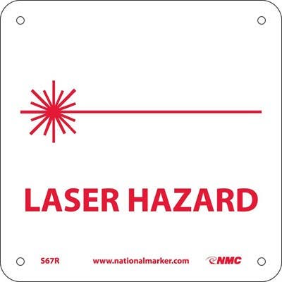 AccuformNMC S67 Laser Hazard Sign w/Graphic, 7" x 7"