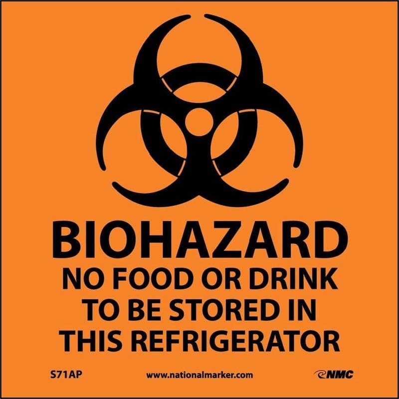 AccuformNMC S71AP Biohazard Label (Graphic), 4" x 4", Adhesive Backed Vinyl, 5/Pk