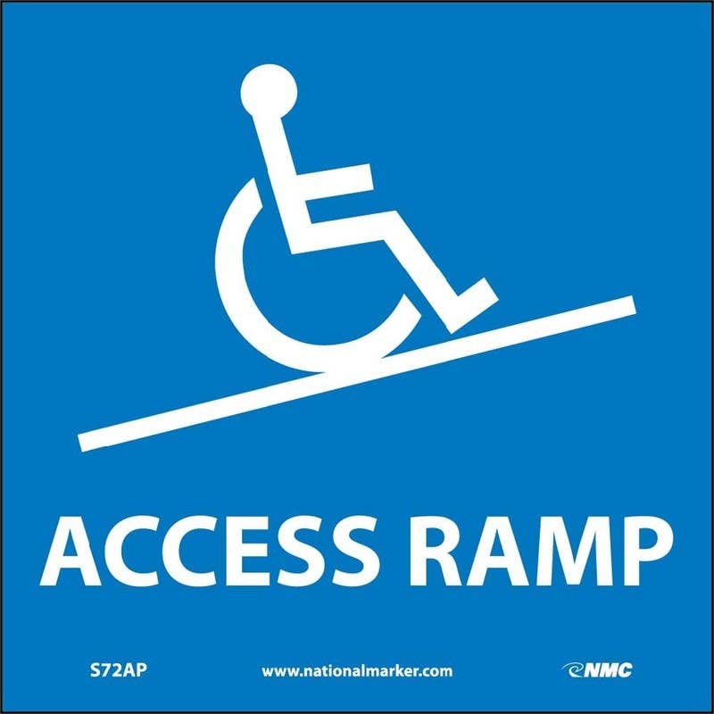 AccuformNMC S72AP Access Ramp Label (Graphic), 4" x 4", Adhesive Backed Vinyl, 5/Pk
