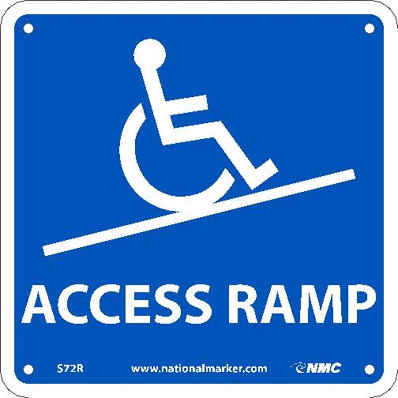 AccuformNMC S72 Access Ramp Sign w/ Graphic, 7" x 7"