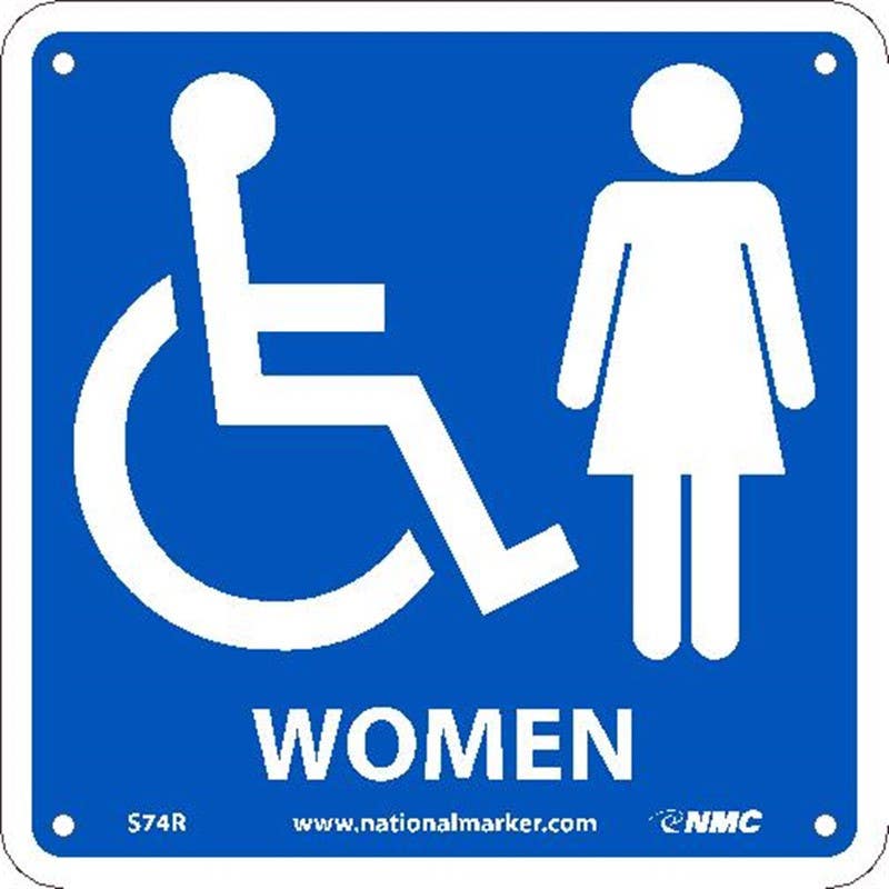 AccuformNMC MRST Restroom Sign, Handicapped Accessible Women Restroom