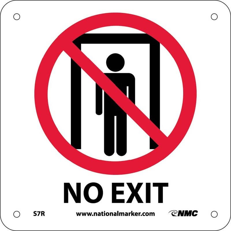 AccuformNMC S7 No Exit Sign w/Graphic, 7" x 7"