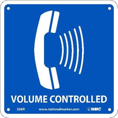 AccuformNMC S98 Volume Controlled Sign w/Graphic, 7" x 7"