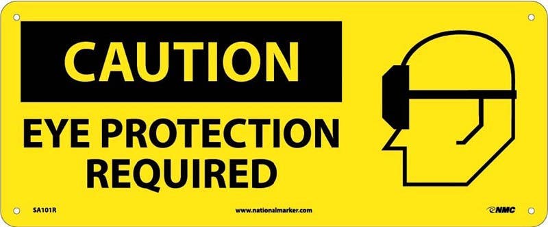 AccuformNMC MPPA623 OSHA Caution Safety Sign, Eye Protection Required In This Area, 7" x 17"