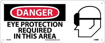 AccuformNMC MPPE123 OSHA Danger Safety Sign, Eye Protection Required, 7" x 17"