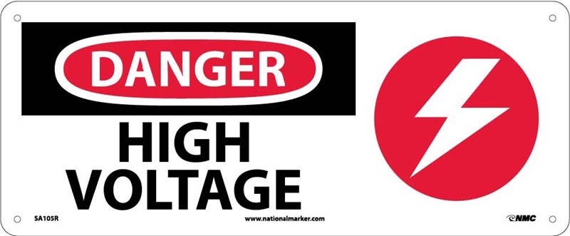 AccuformNMC MELC014 OSHA Danger Safety Sign, High Voltage - Keep Away, 7" x 17"