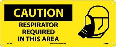 AccuformNMC MPPA651 OSHA Caution Safety Sign, Respirator Must Be Worn In This Area, 7" x 17"