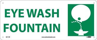 AccuformNMC MFSD590 Safety Sign, Eye Wash Station, 7" x 17"