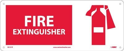 AccuformNMC SA121 Fire Extinguisher Sign w/ Graphic, 7" x 17"