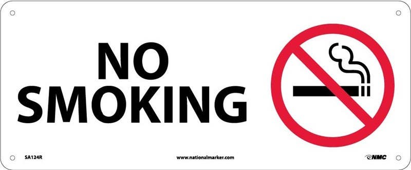 AccuformNMC MSMG500 Smoking Control Sign, No Smoking (Symbol), 7" x 17"