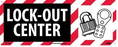 AccuformNMC SA148 Lock Out Center Sign w/ Graphic, 7" x 17"