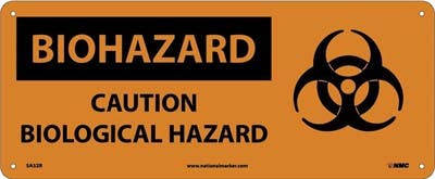 AccuformNMC SA52 Biohazard, Caution Biological Hazard Sign w/ Graphic, 7" x 17"