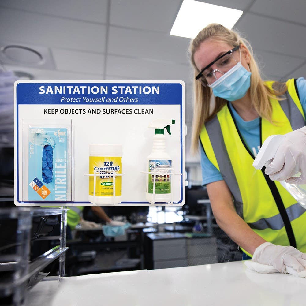 AccuformNMC PRF302 Sanitation Station, Protect Yourself and Others Keep..., Plastic, 18" x 24"