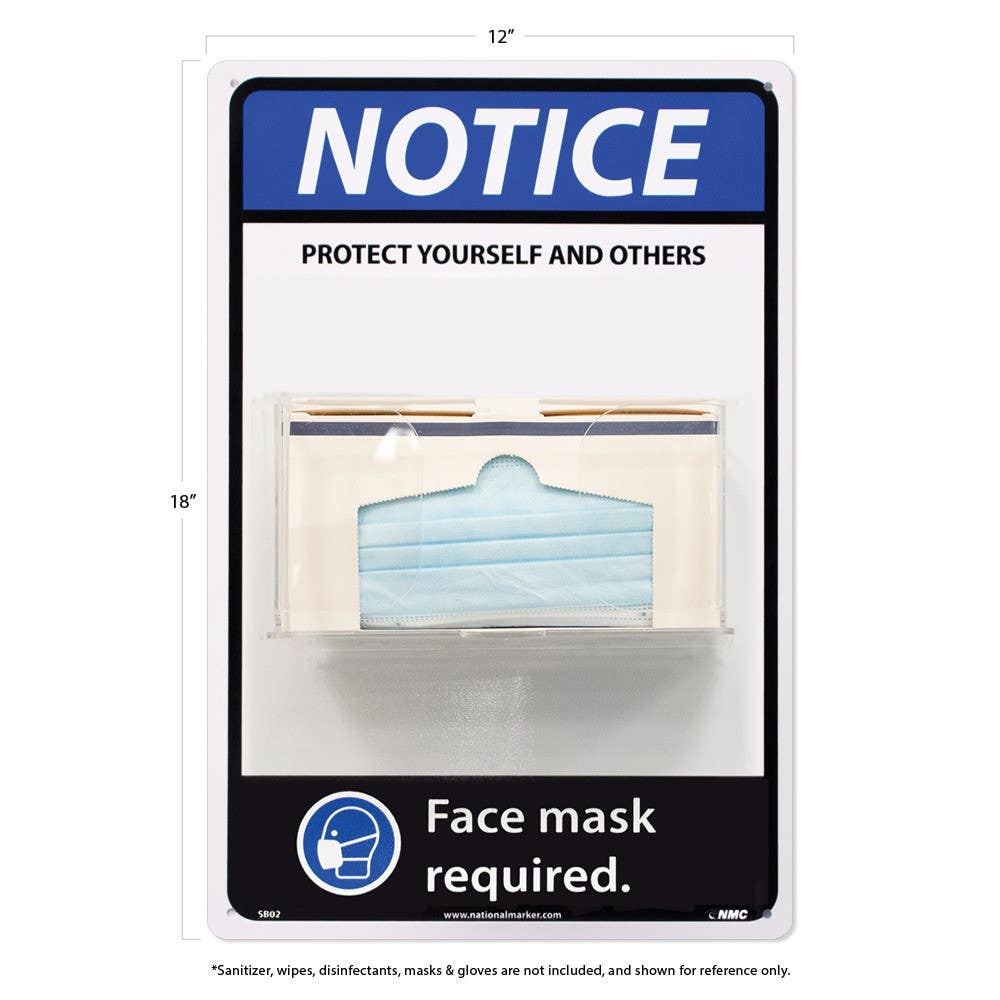 AccuformNMC PRF304 Sanitation Station, Notice Protect Yourself and Others..., Plastic, 18" x 12"