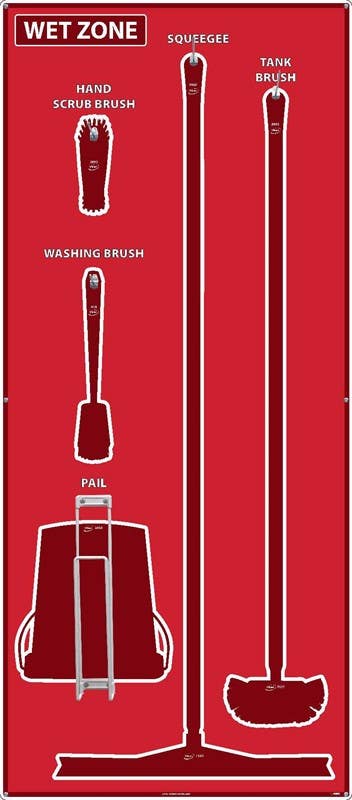 AccuformNMC SB120ACP Wet Zone Shadow Board, Board Only, Green/Black, General Purpose Composite, 68" x 30"