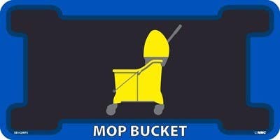 AccuformNMC SB14 Mop Bucket, Floor Sign, 10" x 20", Non-Skid Smooth Adhesive Backed Vinyl