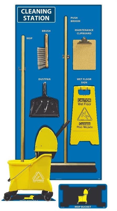 AccuformNMC SBK14 Cleaning Station Shadow Board, Combo Kit, 72" x 36"