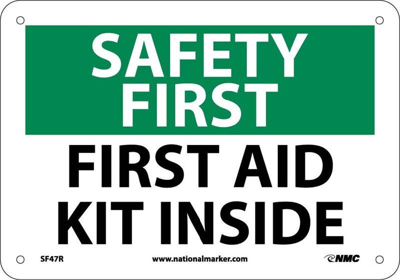 AccuformNMC MFSD OSHA Safety First Safety Sign, First Aid Kit