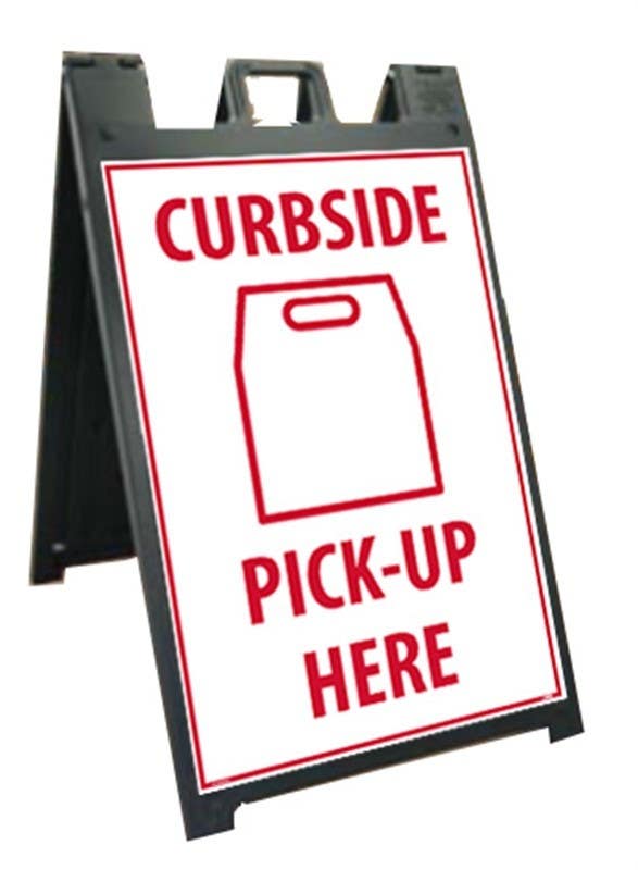 AccuformNMC SFS113 Curbside Pick-Up, A-Frame Signicade Sign, 36" x 24", Corrugated Plastic 0.166
