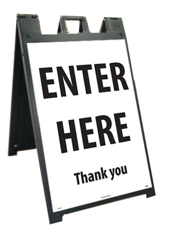 AccuformNMC SFS114 Enter Here Thank You Sign, 36" x 24", Corrugated Plastic 0.166